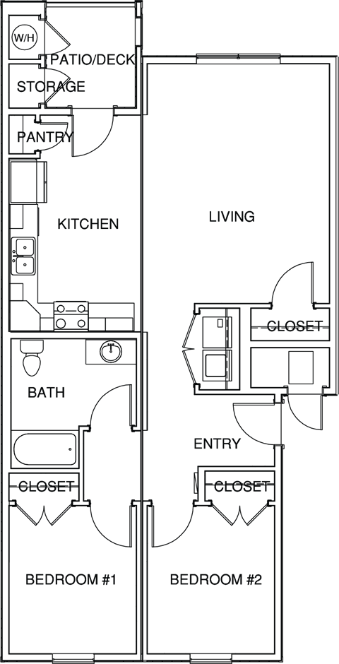 Chico Courtyards 2 Bed 1 Bath 877